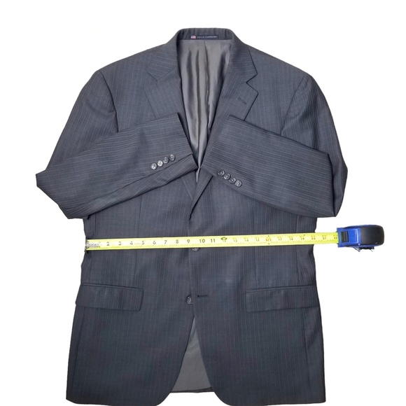 Hart Schaffner Marx - 40R 36X29 Mens 2 Piece Suit - Gray/Muted Chalk Stripe - Picture 11 of 16